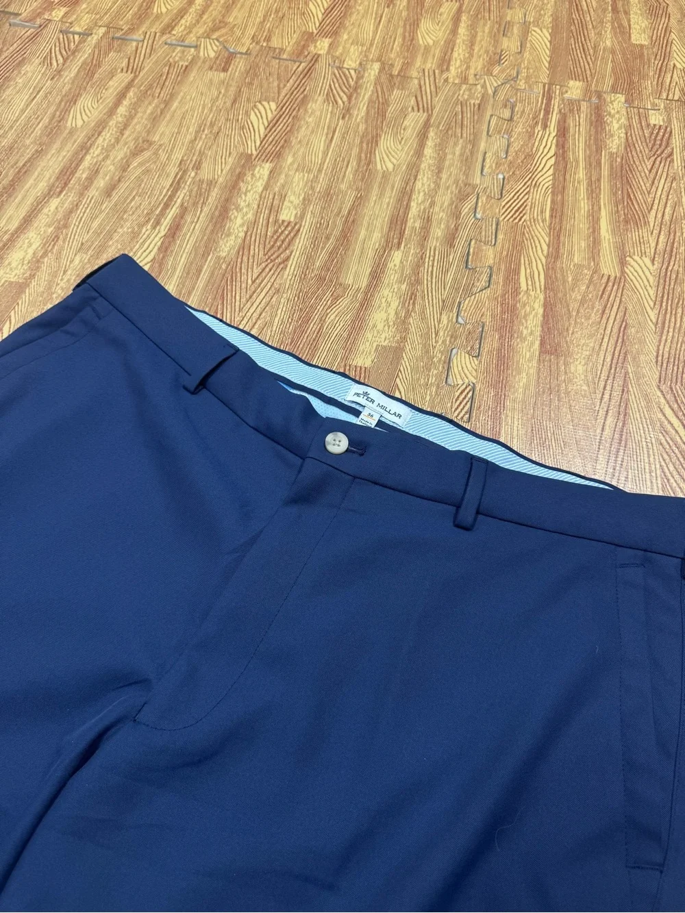 Peter Millar Navy Performance Flat-Front Golf Shorts
